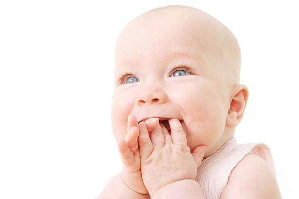 Close-up of a teething mitten’s soft silicone ridges, designed to massage and soothe sore baby gums effectively.