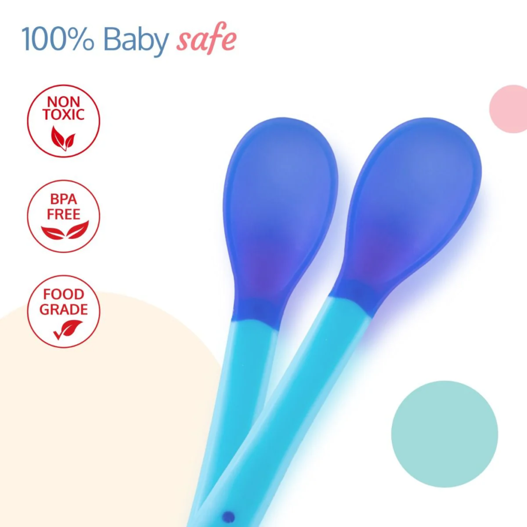 Portable smart baby spoon with ergonomic design, perfect for feeding at home or on the go.